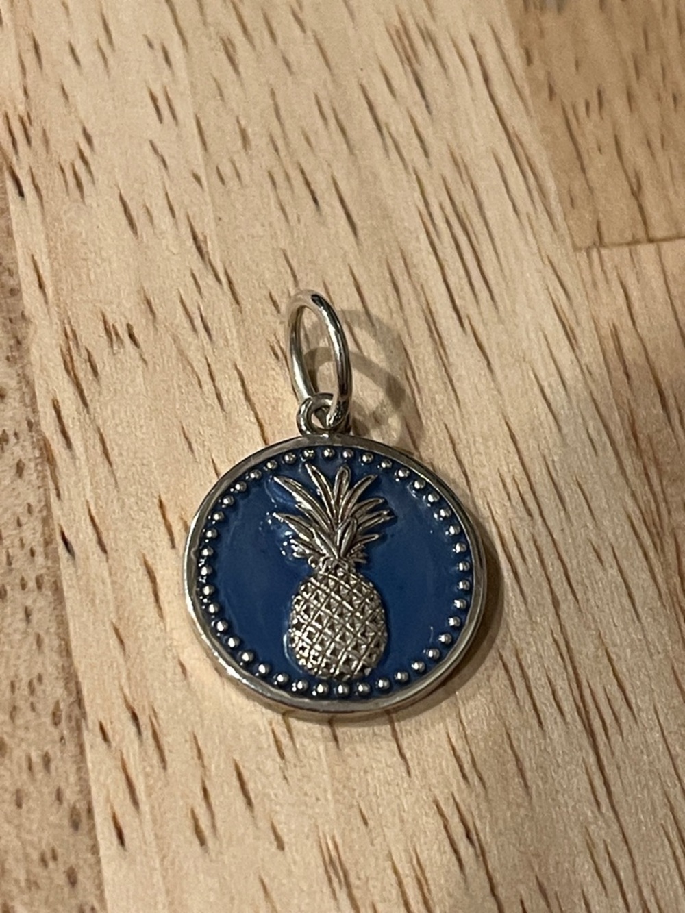 LOLA 925 Pineapple Pendant Charm in Navy and Silver .. new!